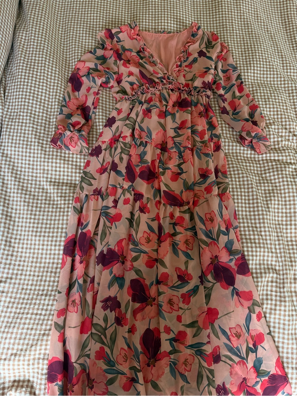 Pink Floral Maxi Dress